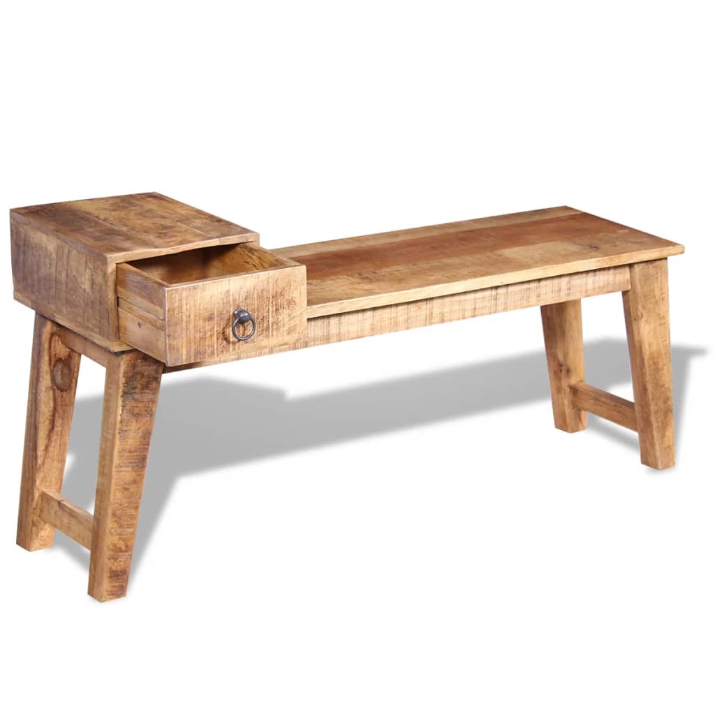 petit banc en bois avec tiroir