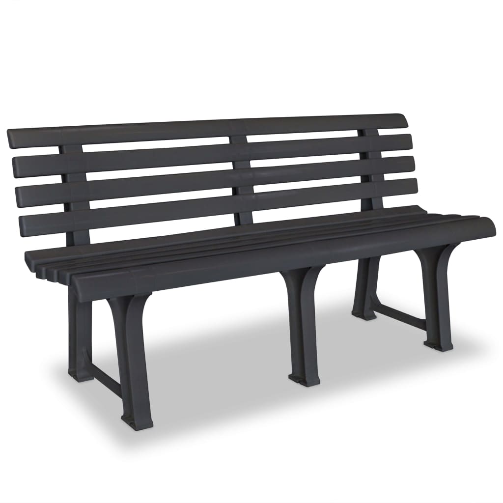 banc de jardin plastique gris anthracite