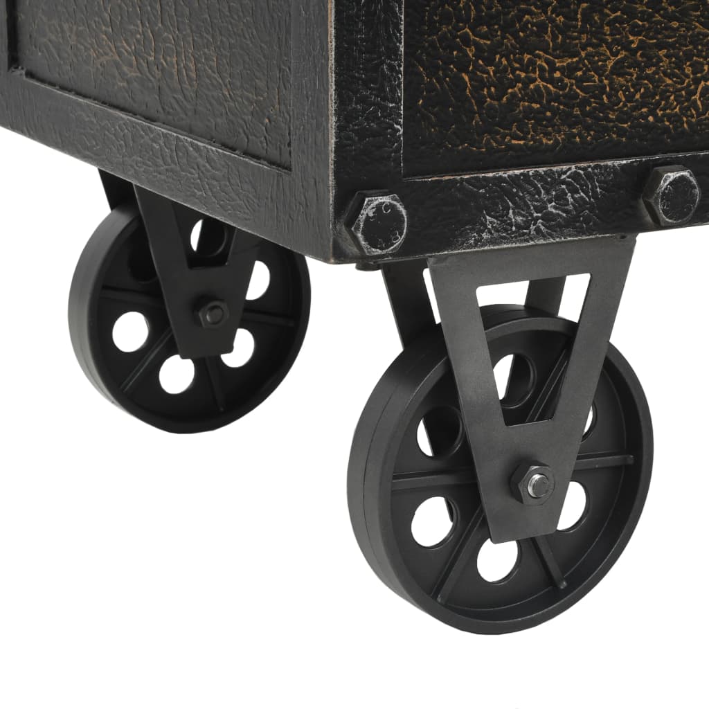 Banc Coffre a Roulettes Noir