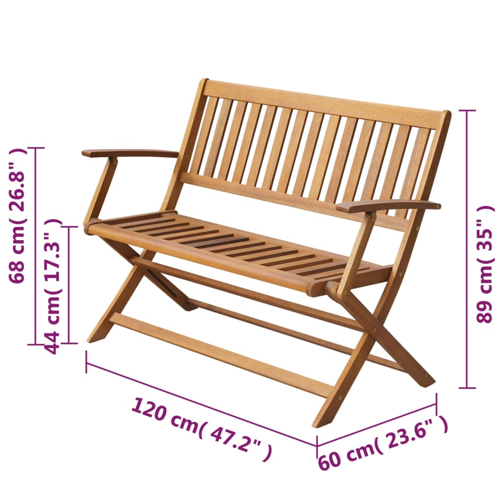 banc de jardin pliable avec dossier
