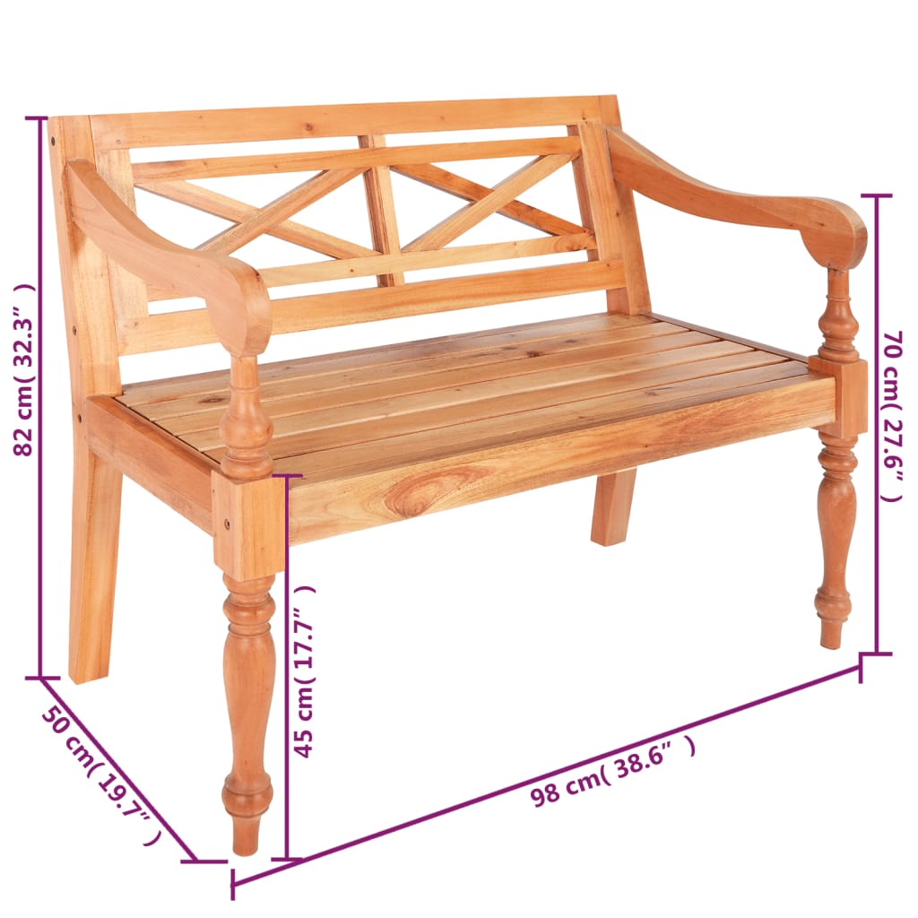 Banc en Bois Sculpté