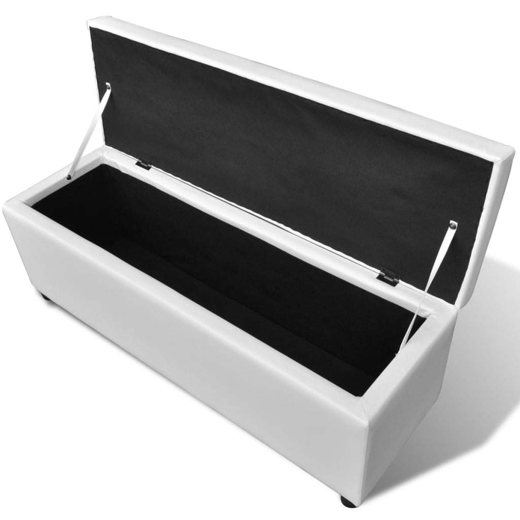 banc coffre de rangement blanc