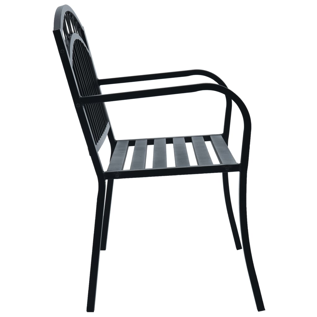 banc de jardin acier noir