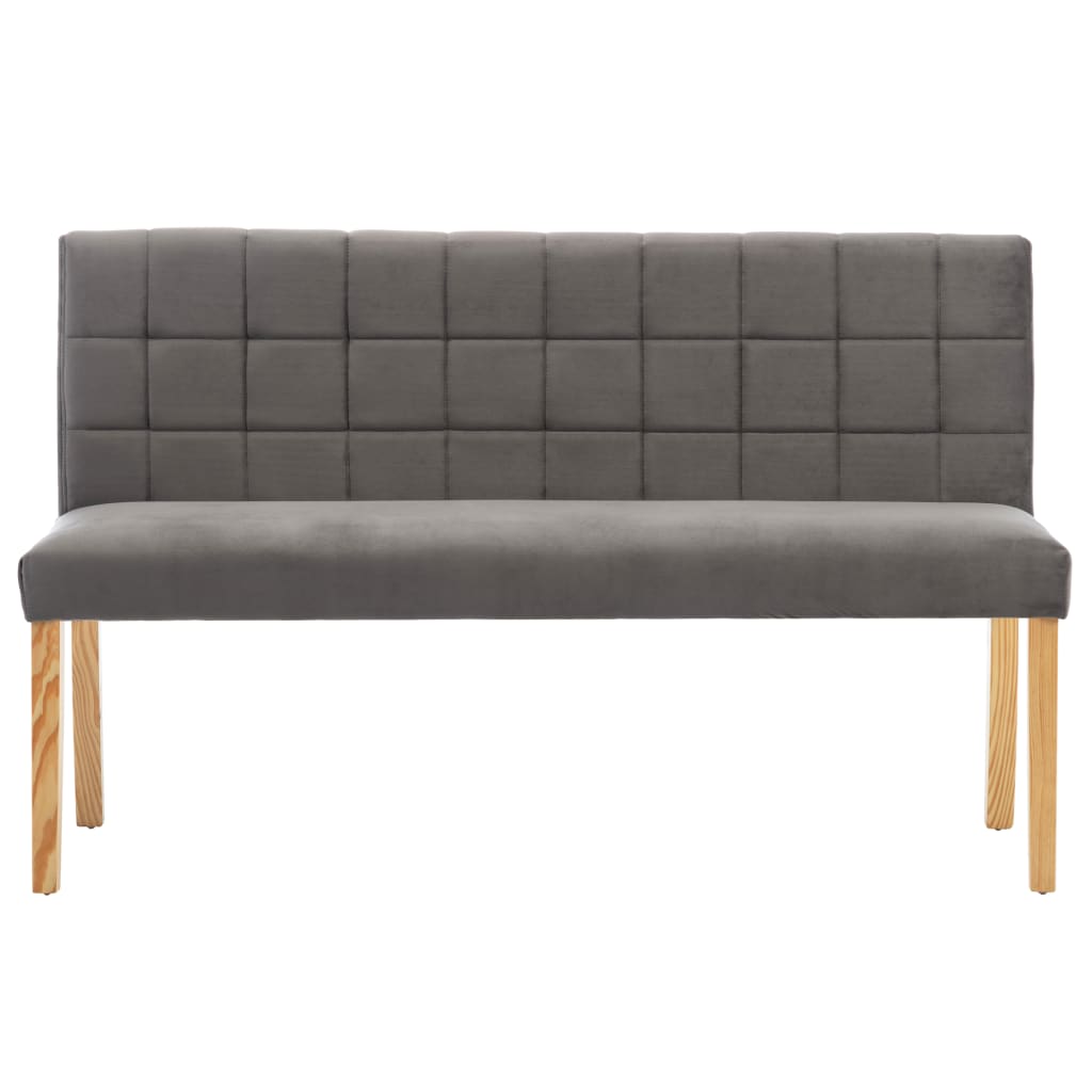 banc en bois gris avec dossier pour salle à manger
