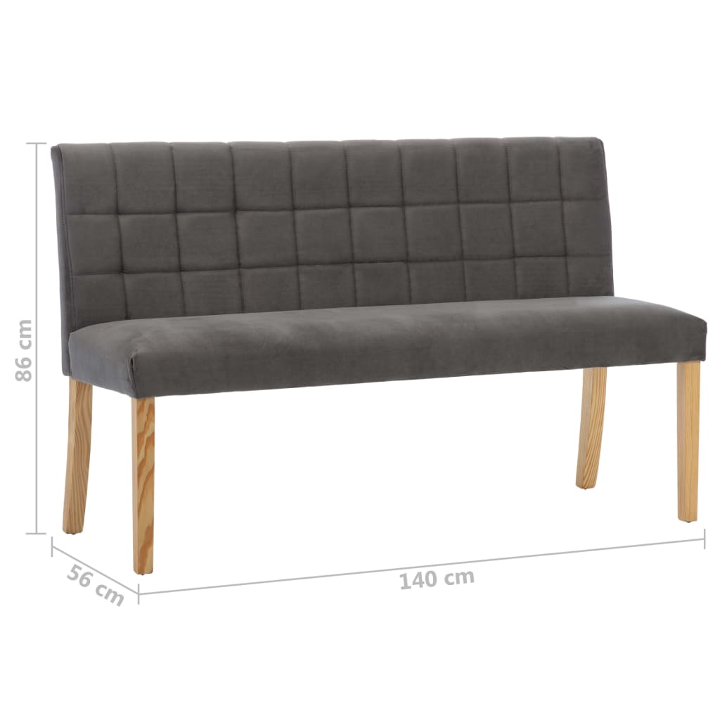 Banc en Bois avec Dossier pour Salle à Manger