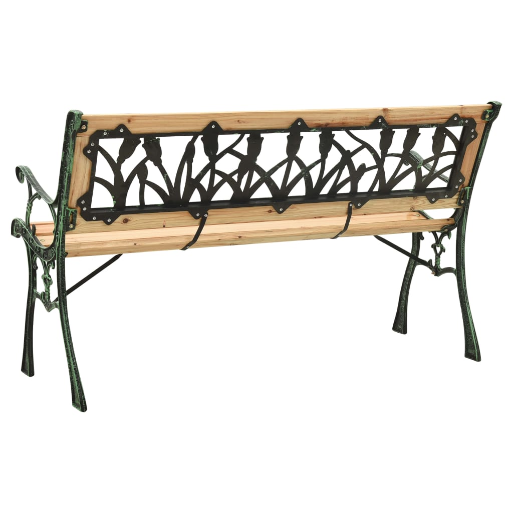 banc de jardin en bois et fonte avec dossier
