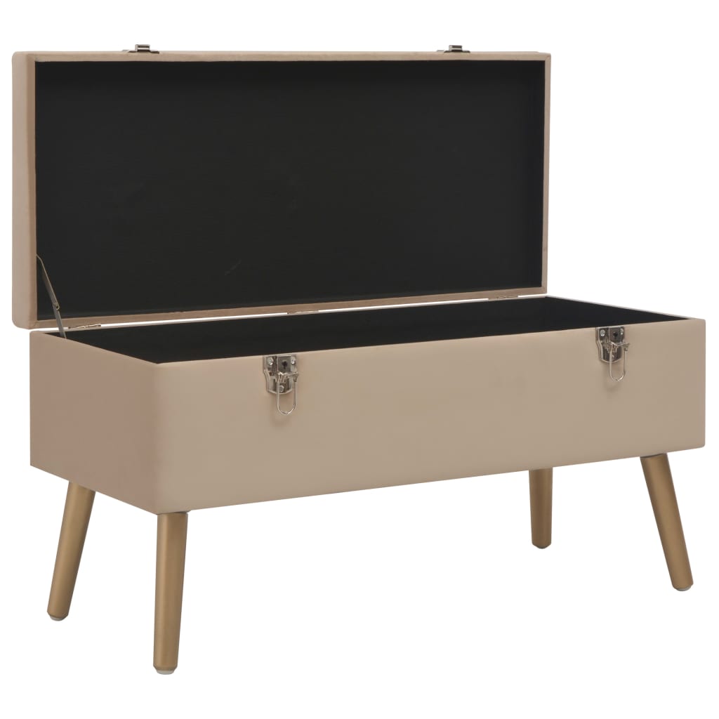Banc Coffre Beige Velours