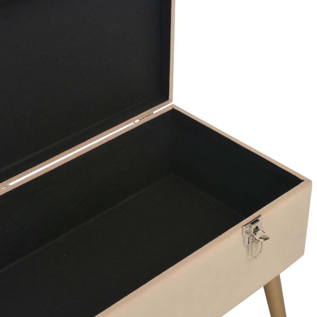 Banc Coffre Beige Velours