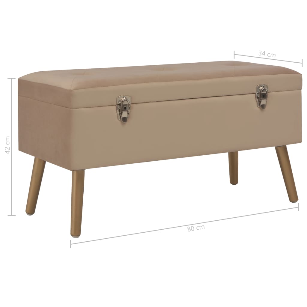 Banc Coffre Beige Velours