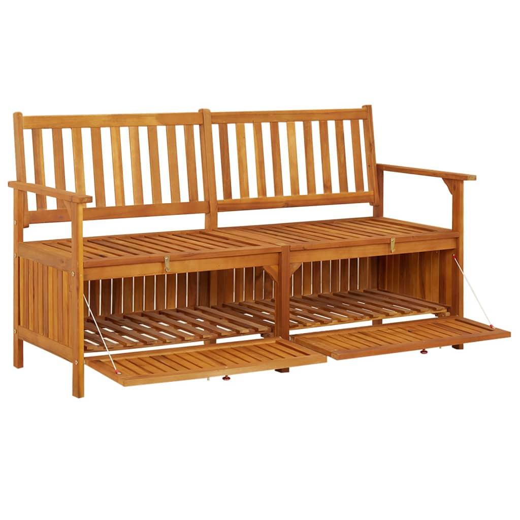 banc de jardin en bois acacia avec coffre de rangement