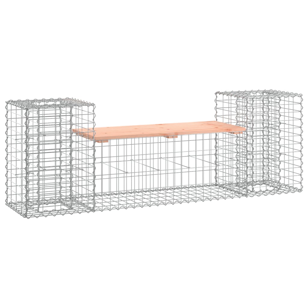 Banc de jardin en gabion et bois