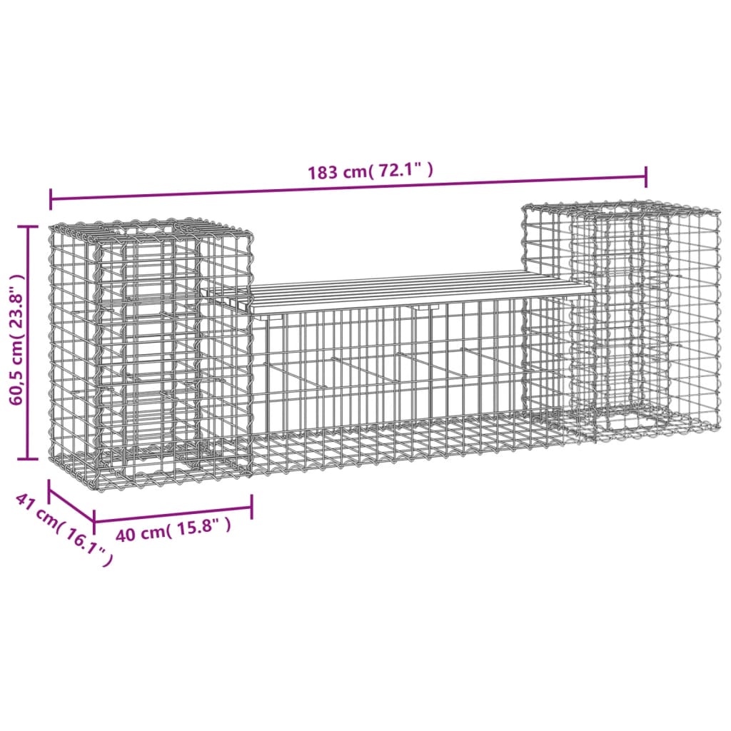 Banc en Gabion et Bois