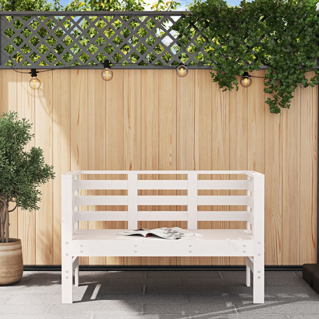 Banc de jardin en bois blanc