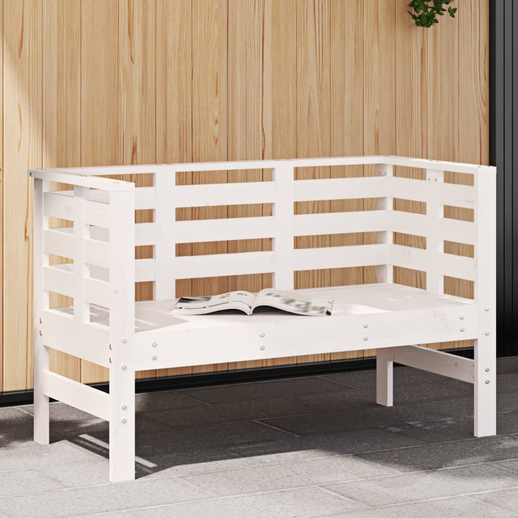 Banc de jardin en bois blanc design
