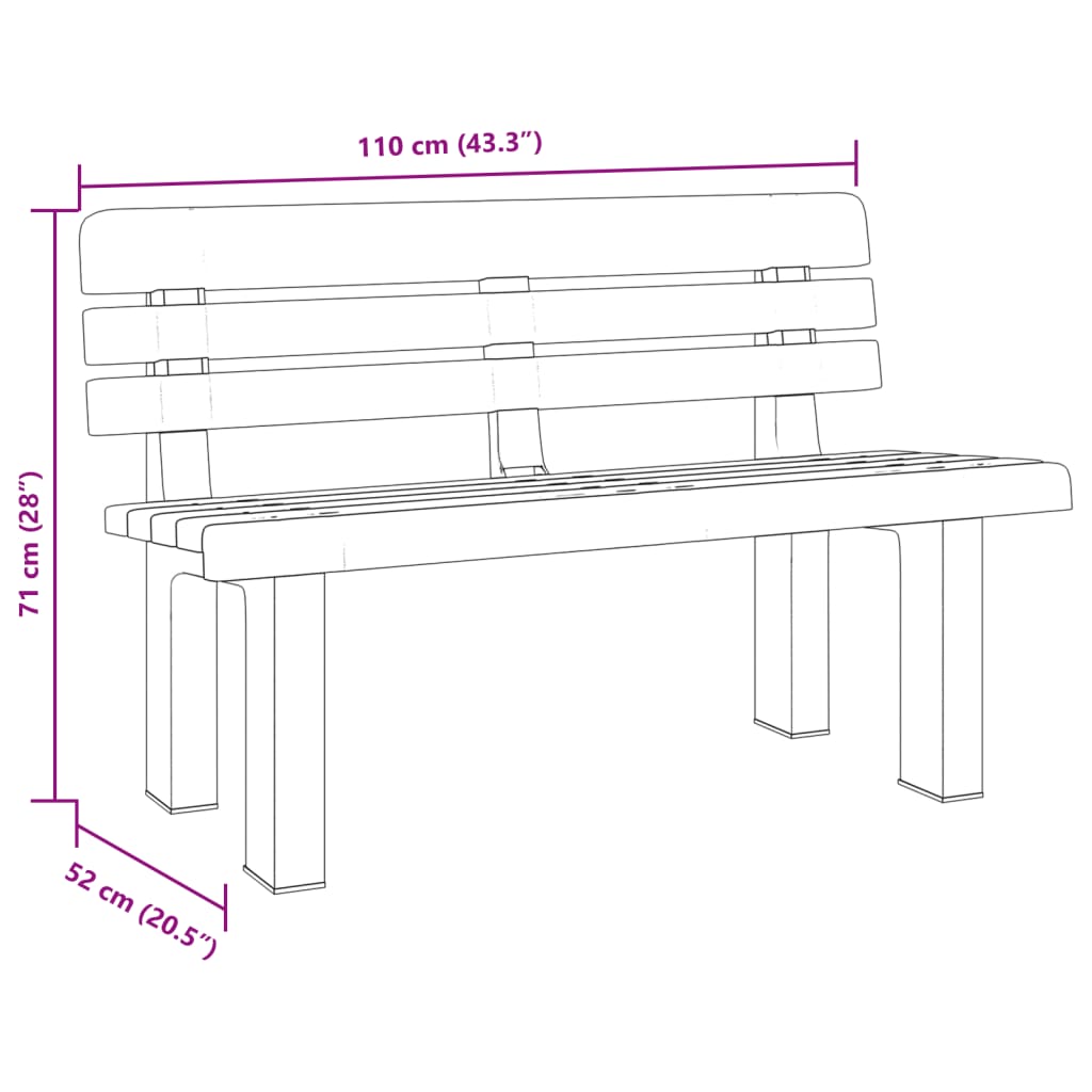Banc de Jardin 110 cm