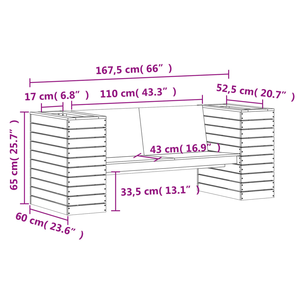 Banc de Jardin avec Jardinière