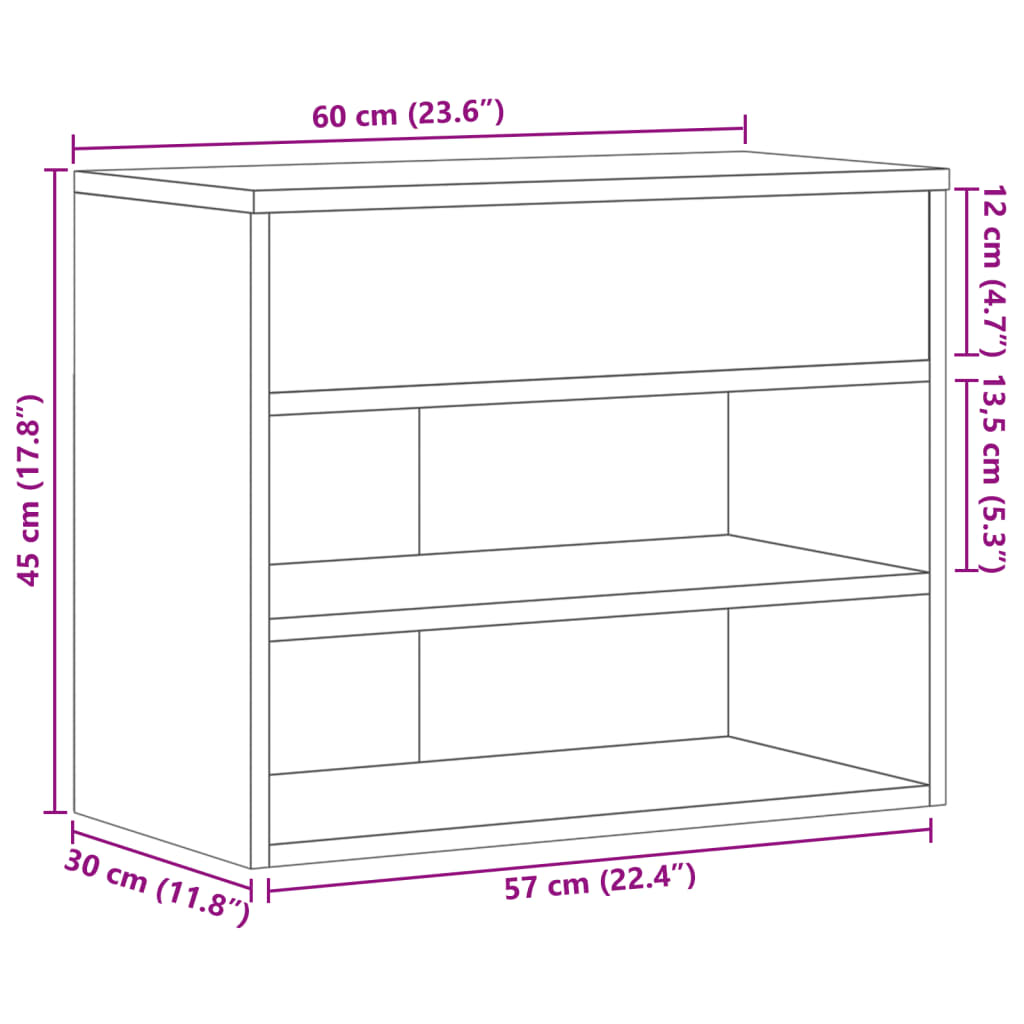 Banc d'Entrée Longueur 60 cm