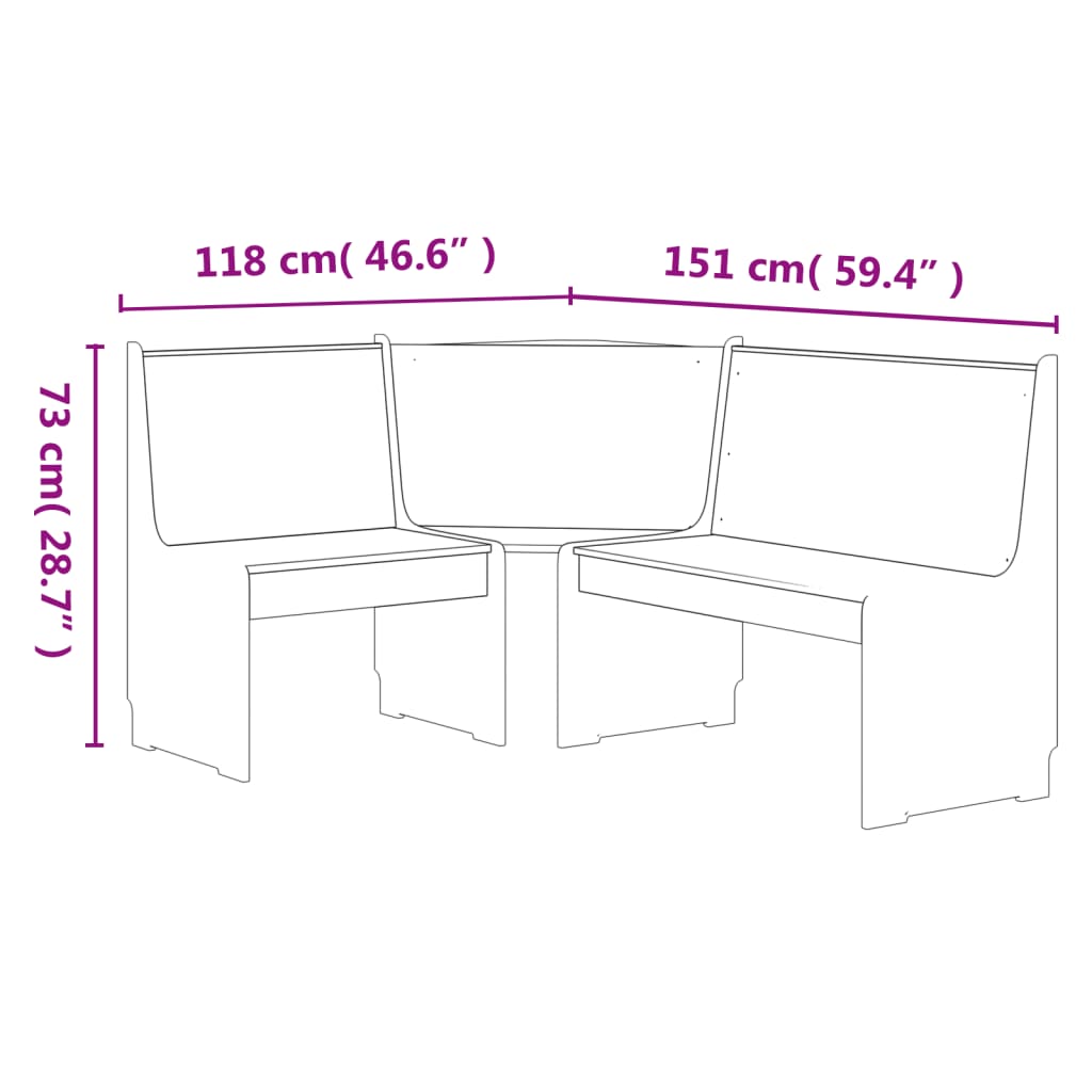 Table de Cuisine en Bois avec Banc