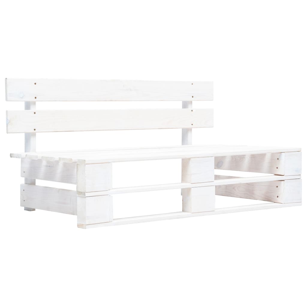banc de jardin en palette blanc