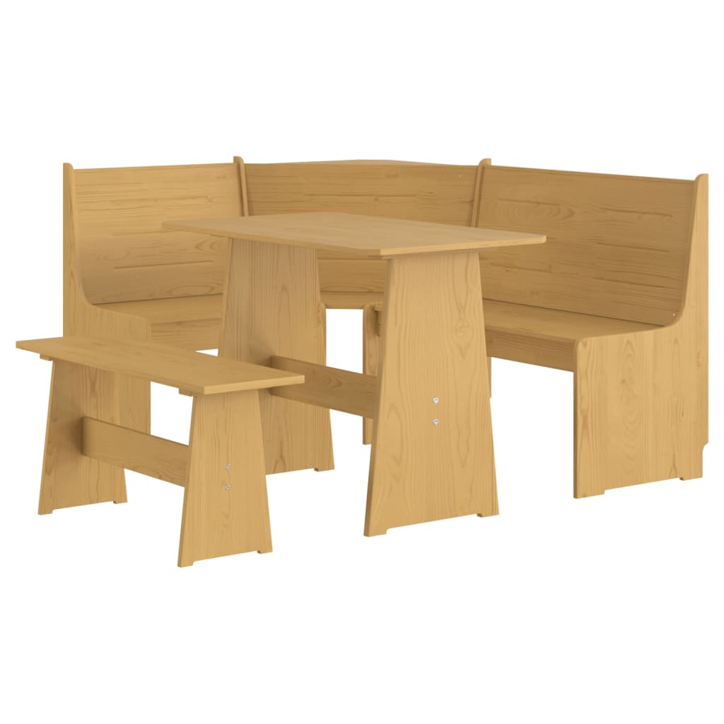 banc en bois d’angle avec table