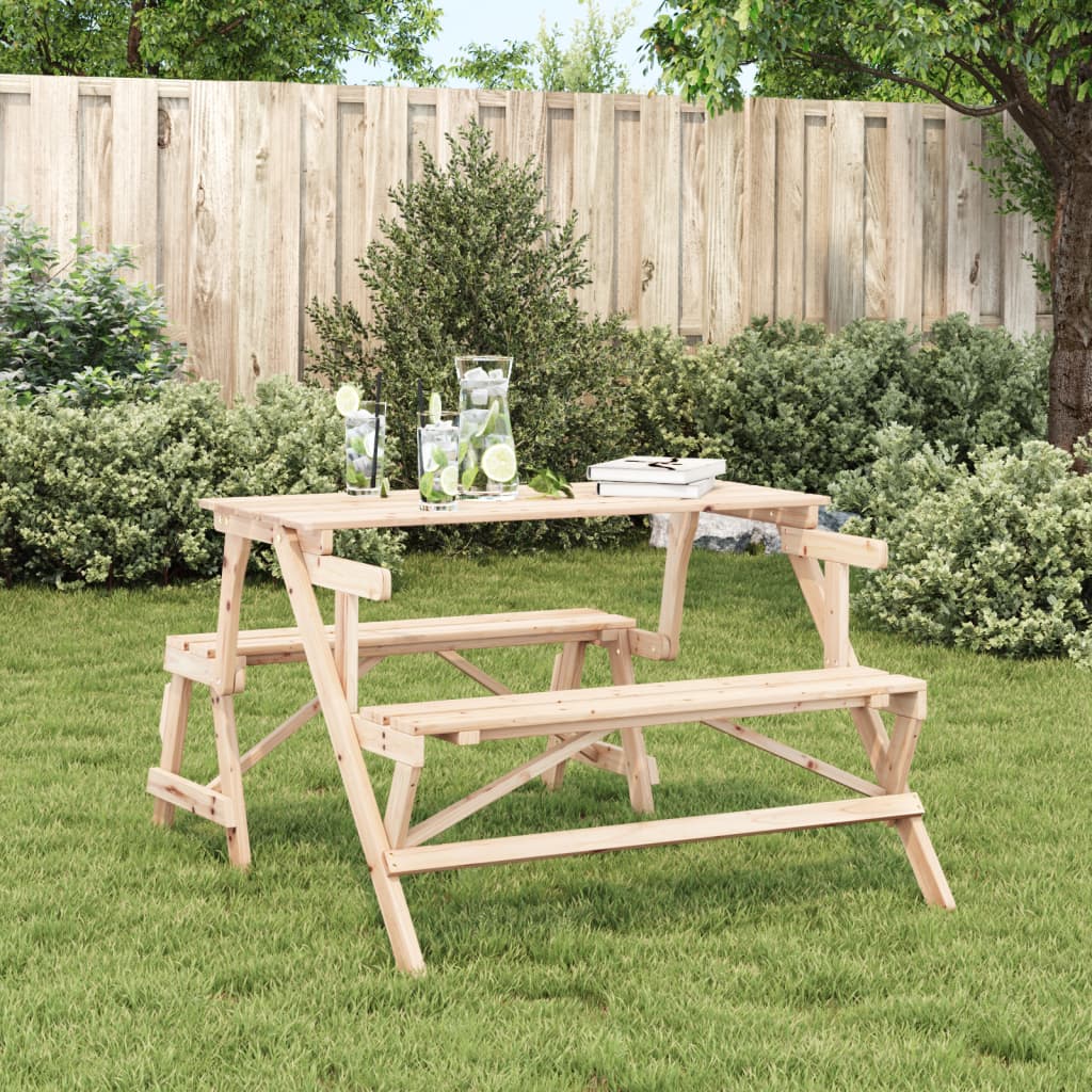 banc de jardin convertible en table