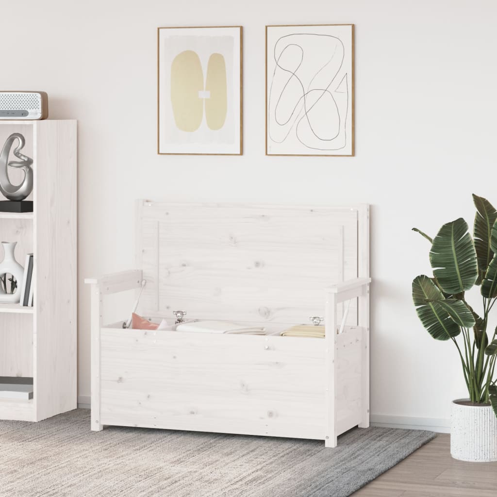 banc coffre de rangement blanc