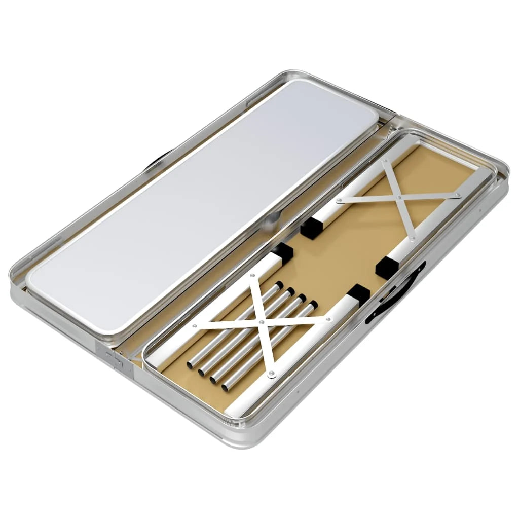 table et banc pliable blanc