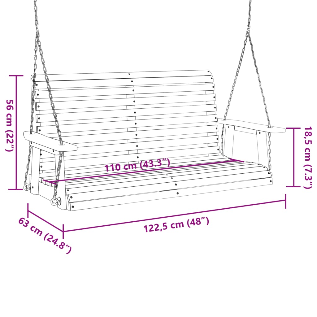 Banc en Bois Suspendu
