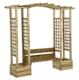 Banc de jardin avec pergola 