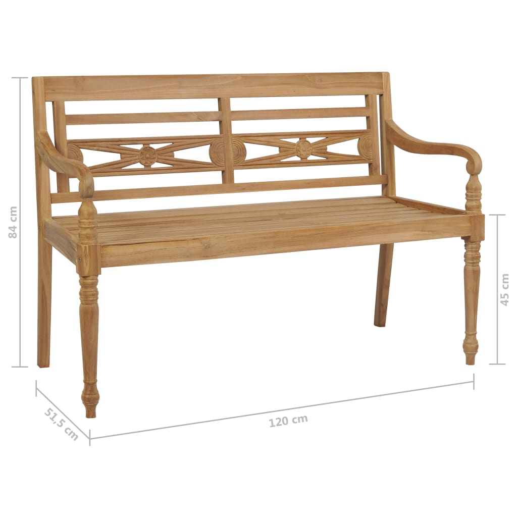 Banc de Jardin en Teck 120 cm