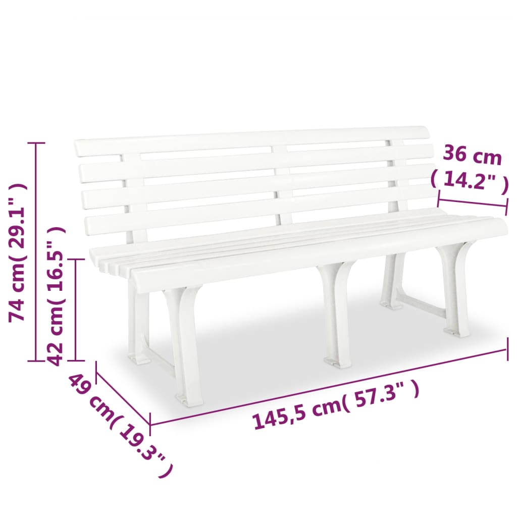 joli banc de jardin plastique blanc