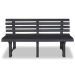 banc de jardin plastique gris anthracite