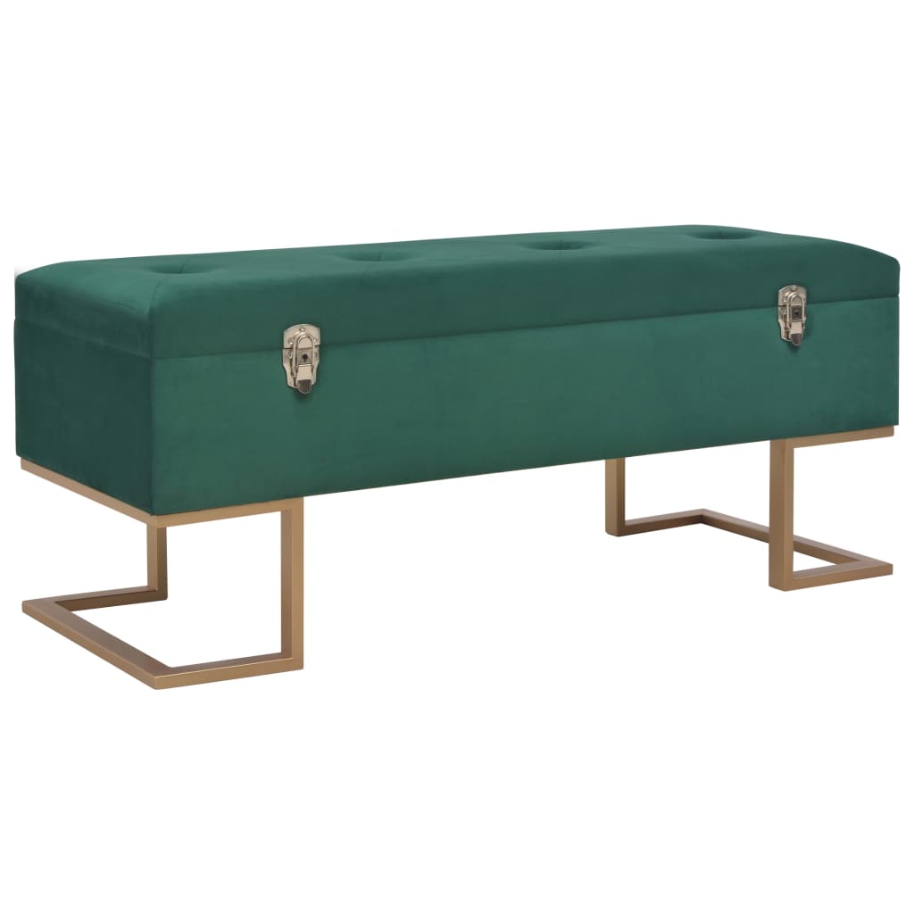 Banc Coffre Velours Vert