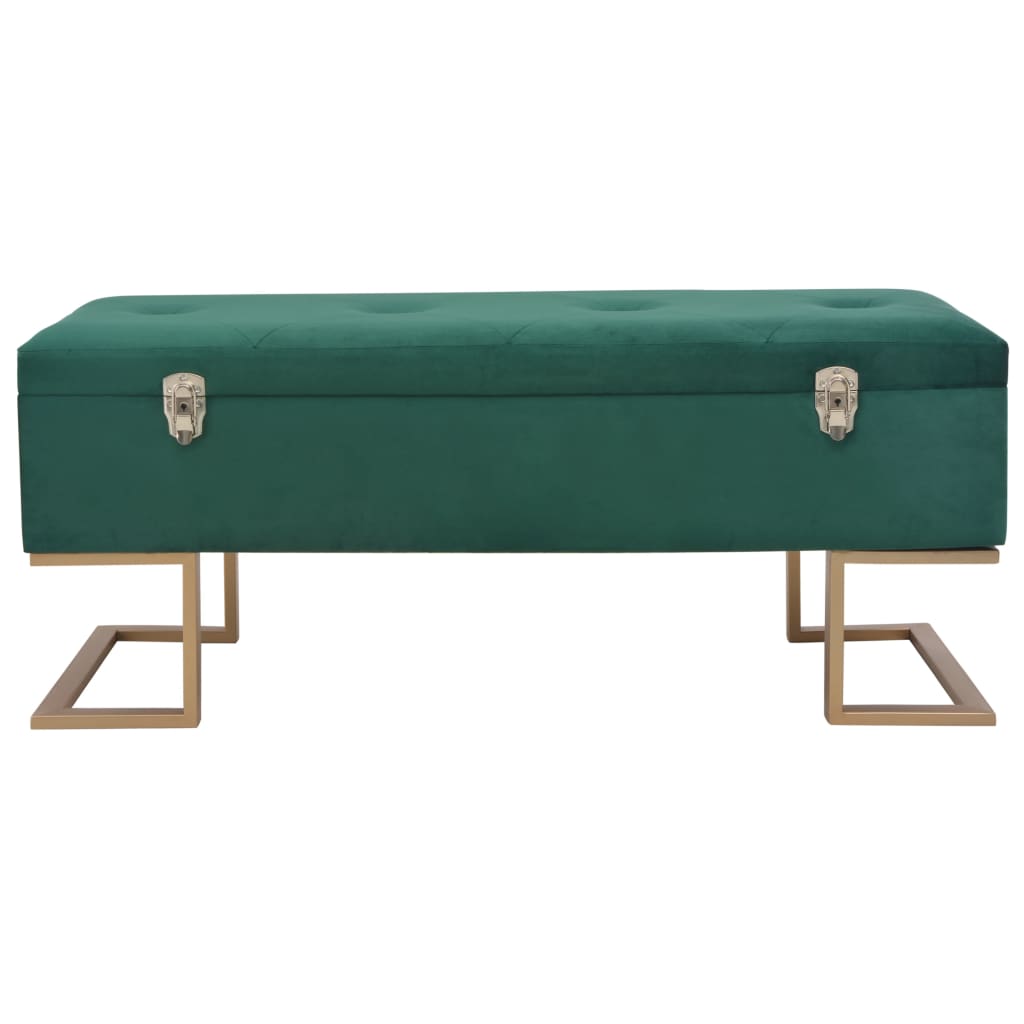 banc coffre velours vert