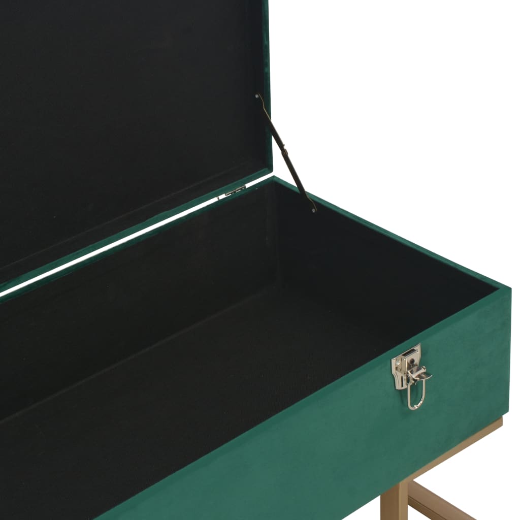 Banc Coffre Velours Vert