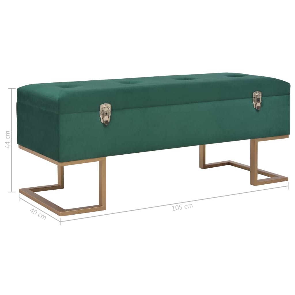 Banc Coffre Velours Vert