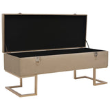 banc coffre beige velours