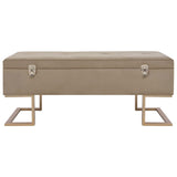 banc coffre de rangement beige