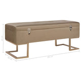 banc coffre beige bois