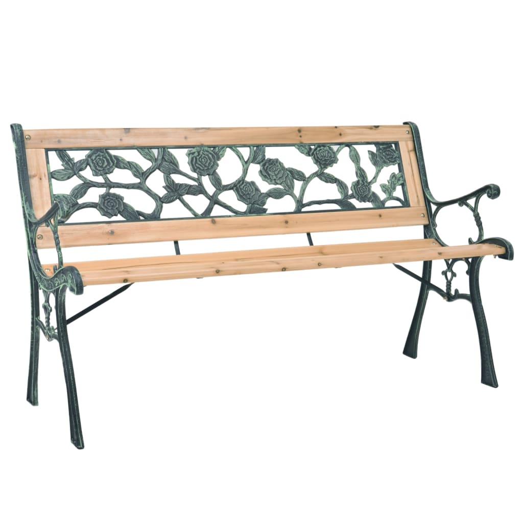 banc en fer forgé et bois