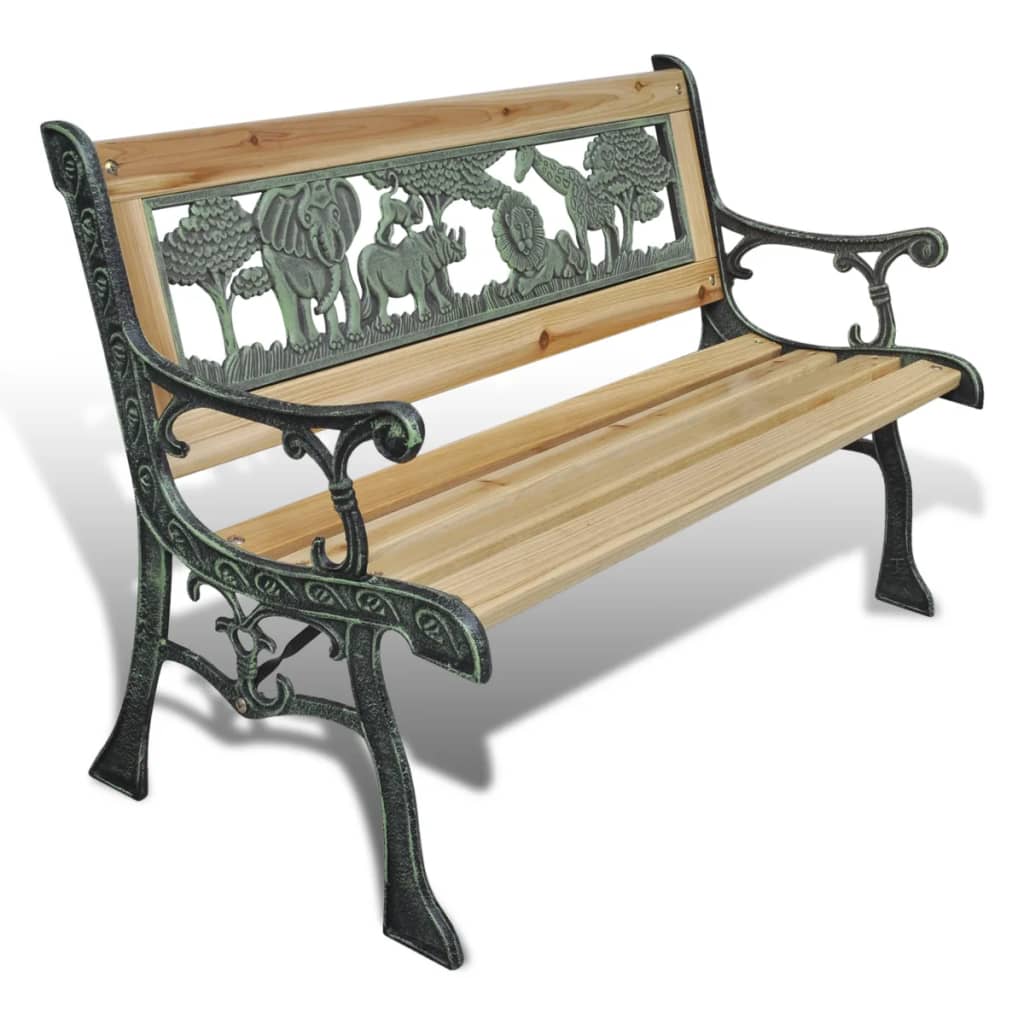 banc de jardin en bois vintage