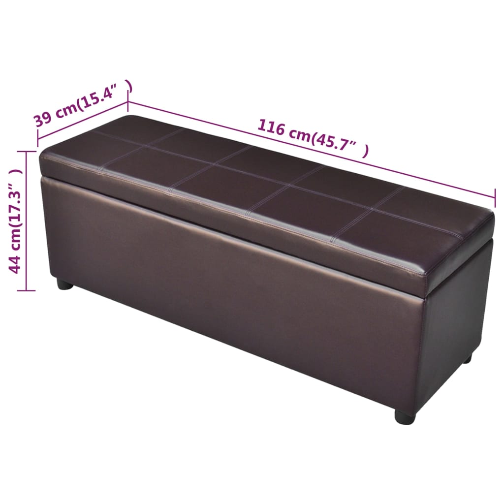 Banc Coffre Cuir Marron