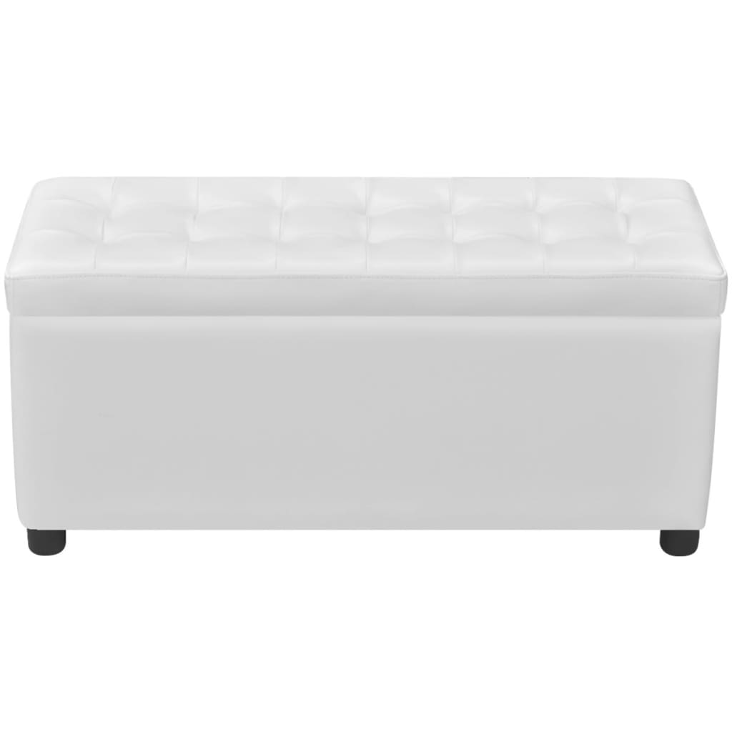 Banc Coffre Cuir Blanc