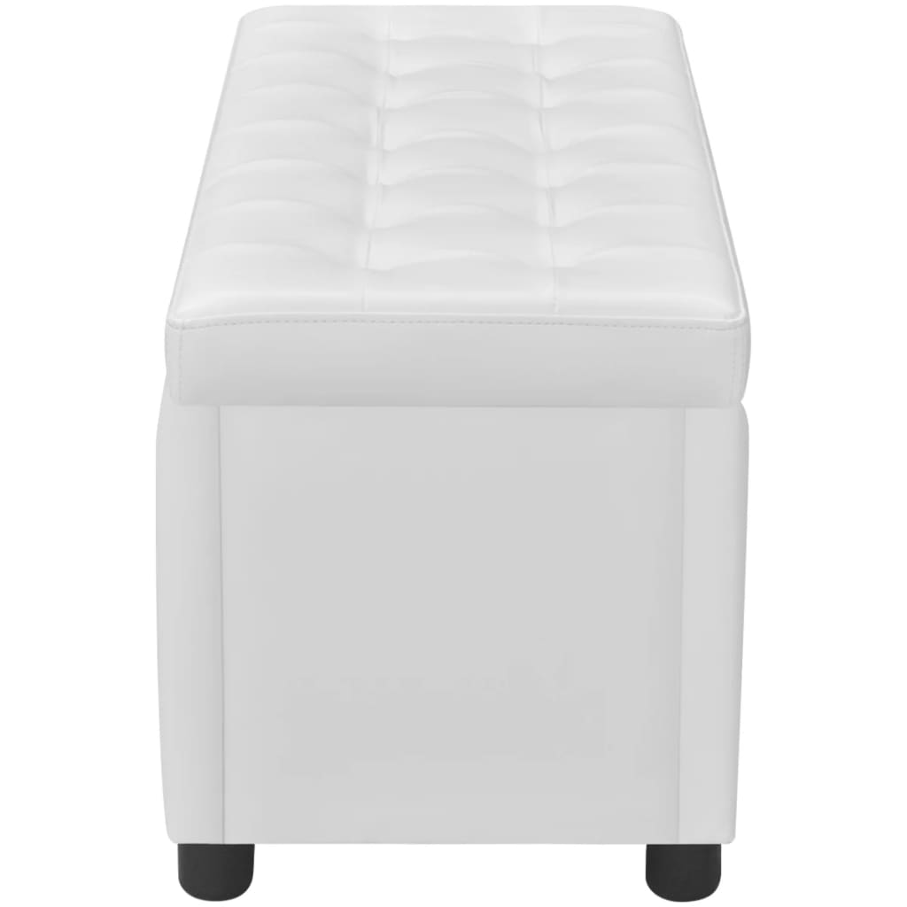 Banc Coffre Cuir Blanc