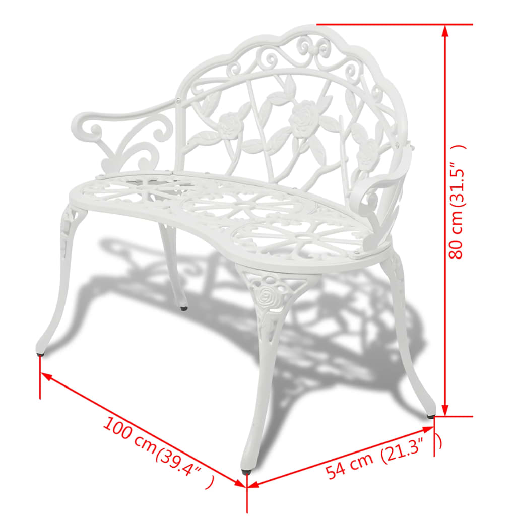 Banc de Jardin Aluminium Blanc