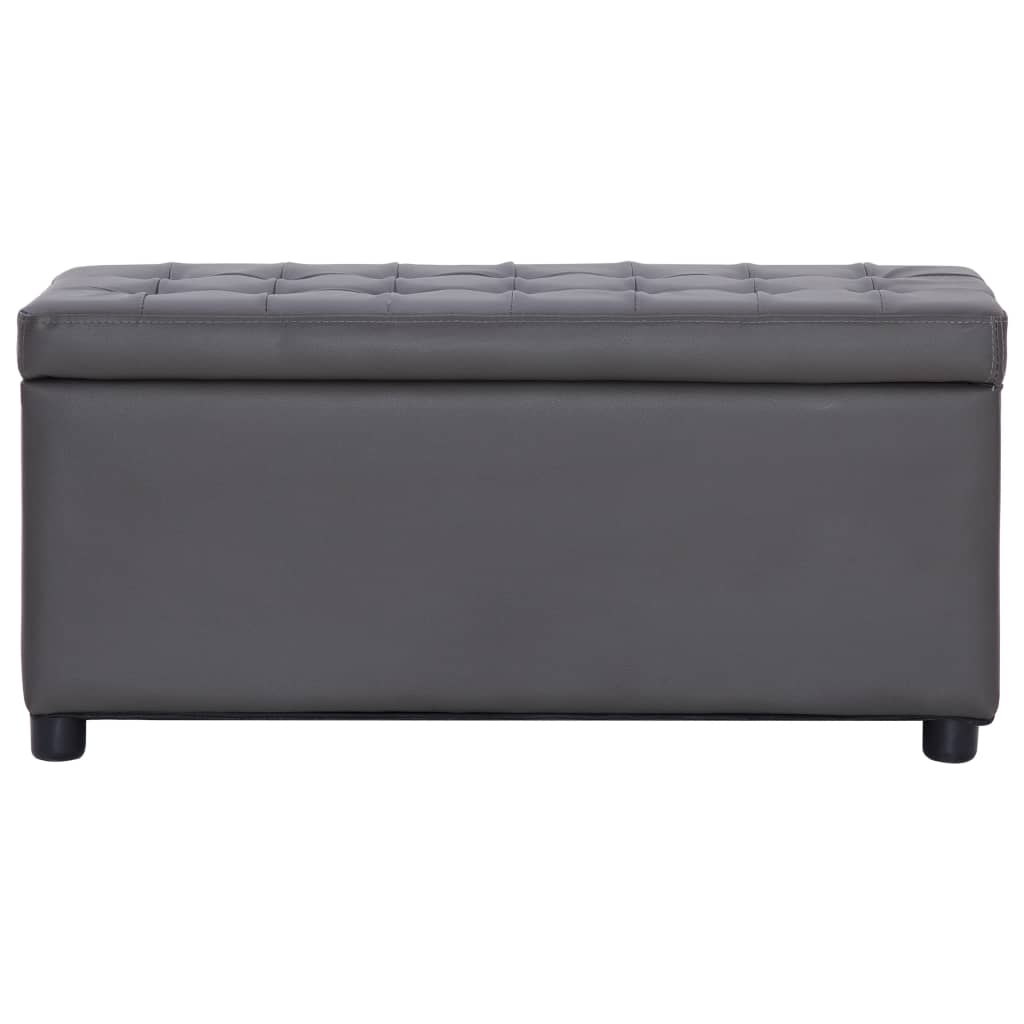 banc coffre simili cuir gris