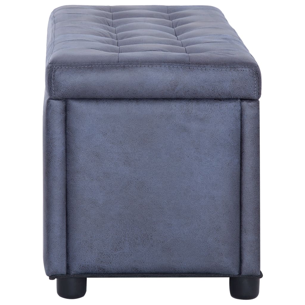 banc coffre bois gris