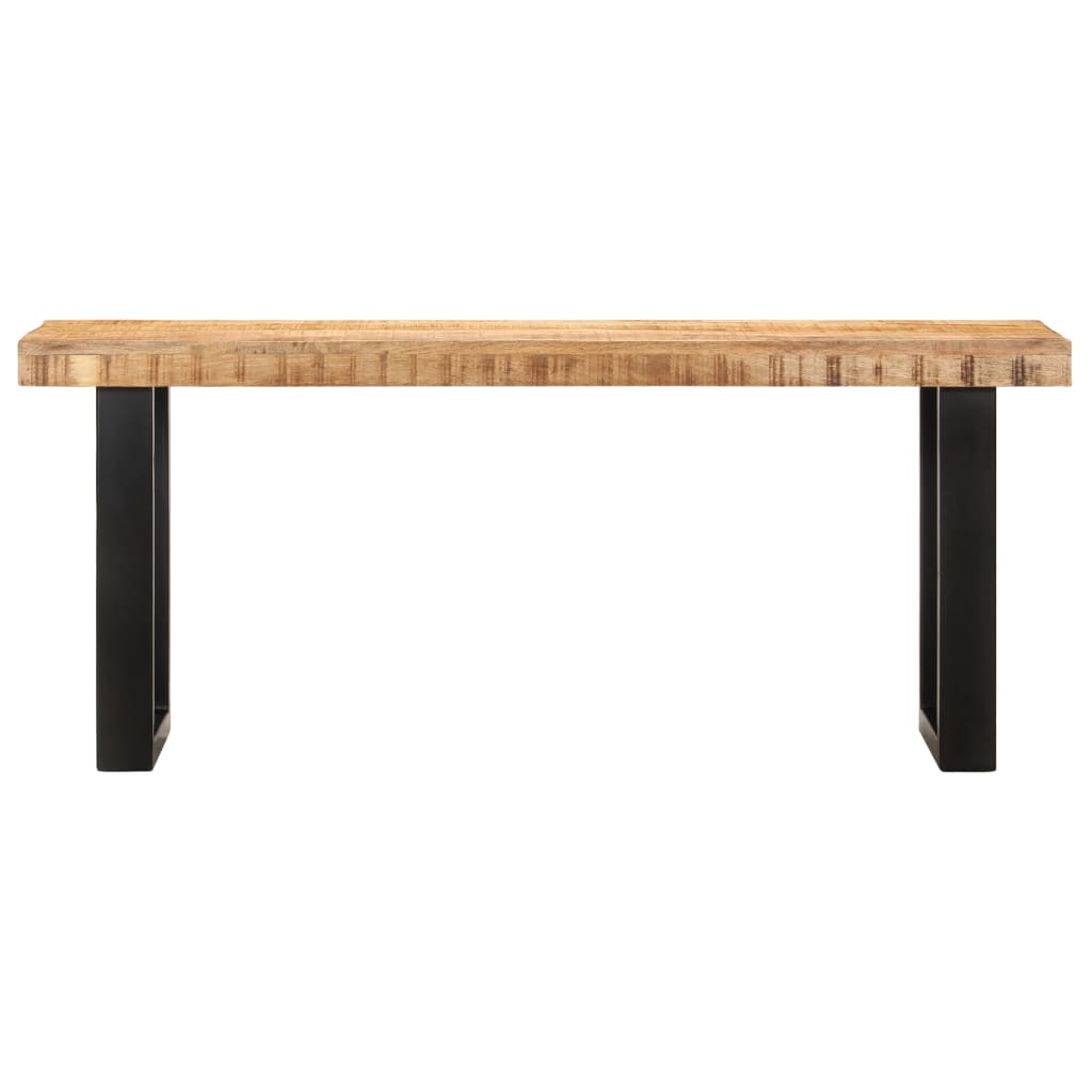 banc en bois et acier noir