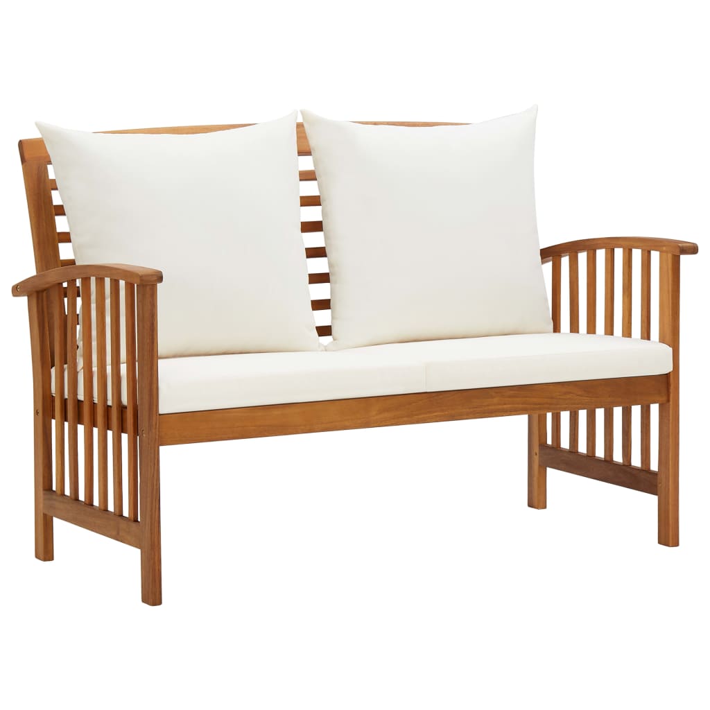 banc en bois avec coussin