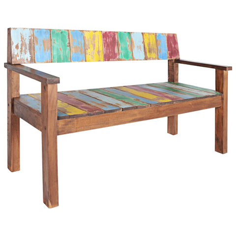 banc de jardin coloré